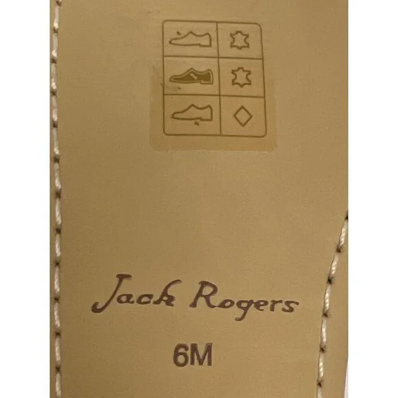 NEW Jack Rogers Women's Sandal Flat Block Heel Silver Gold Size 6 Leather Navajo - Picture 7 of 7